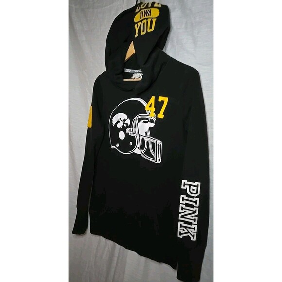 Iowa Hawkeyes Pink Victoria Secret Hoodie SweatShirt, Sz Lg, Collegiate Coll - Picture 3 of 8
